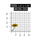 ID 6033 Sunflower On Stem Patch Plant Flower Garden Embroidered Iron On Applique