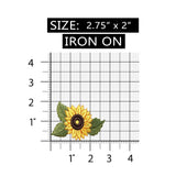 ID 6038 Sunflower With Leaves Patch Garden Bloom Embroidered Iron On Applique