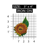 ID 6039 Sunflower With Leaf Patch Garden Summer Embroidered Iron On Applique
