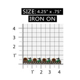 ID 6053 Sunflowers On Fence Patch Garden Flowers Embroidered Iron On Applique