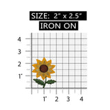 ID 6054 Shiny Sunflower Bloom Patch Flower Garden Embroidered Iron On Applique