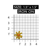 ID 6060 Yellow Ribbon Daisy Patch Flower Craft Bloom Embroidered IronOn Applique