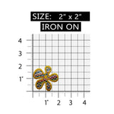 ID 6070 Checkered Yellow Daisy Patch Flower Garden Embroidered Iron On Applique