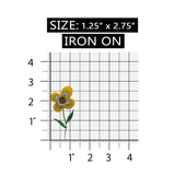 ID 6106 Shiny Yellow Wild Flower Patch Flower Garden Embroidered IronOn Applique