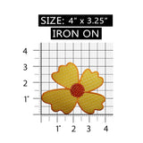 ID 6110 Sequin Flower Patch Yellow Blossom Garden Embroidered Iron On Applique