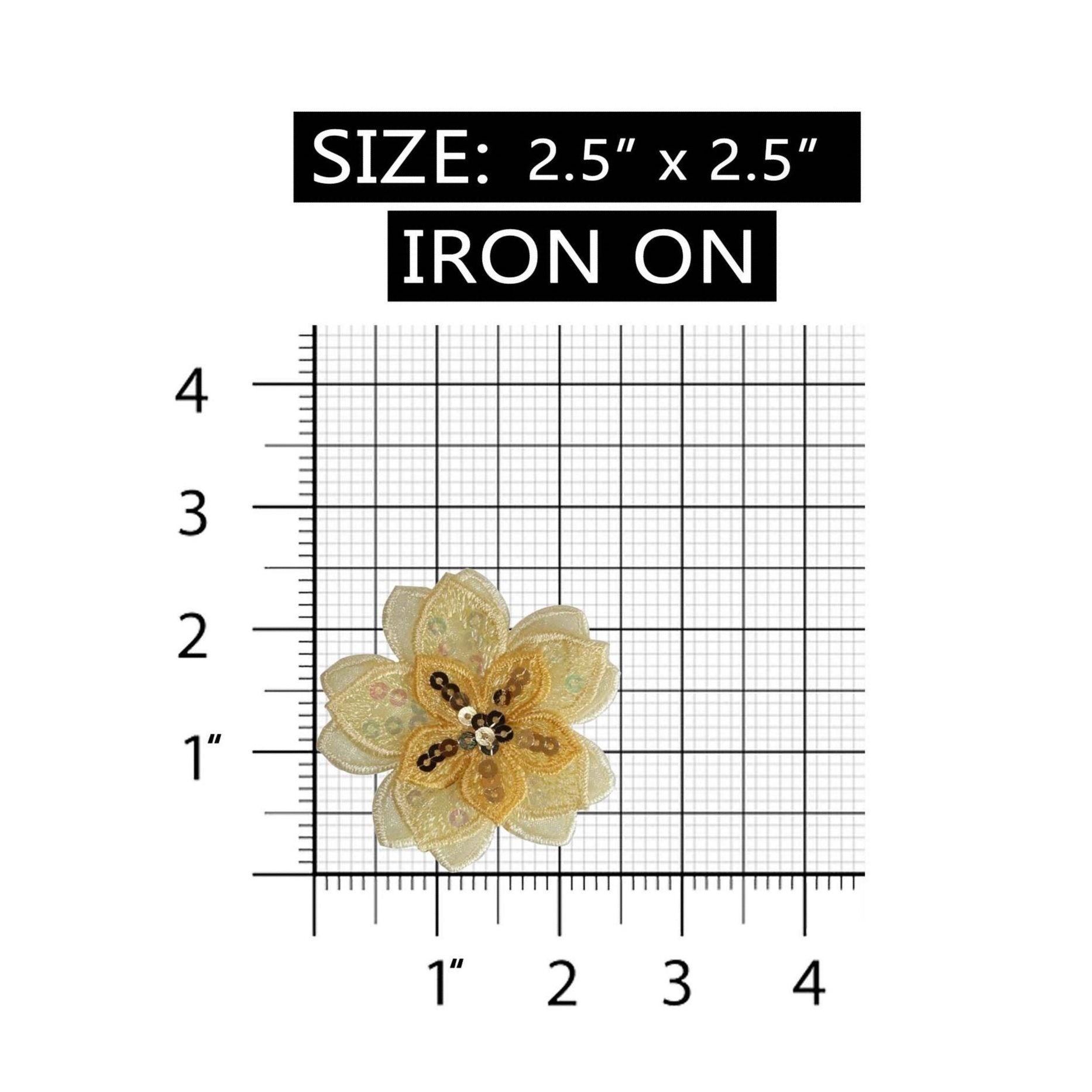 2-1/2 Iron-On 3D Flower Applique Patch