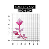 ID 6163 Lace Pink Rose Flower Patch Love Pretty Embroidered Iron On Applique