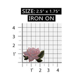 ID 6175 Sequin Pink Rose Patch Garden Flower Love Embroidered Iron On Applique