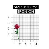 ID 6177 Red Pink Rose Flower Patch Love Gift Present Embroidered IronOn Applique