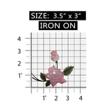ID 6180 Shiny Pink Rose Sequin Flower Love Iron On Embroidered Patch Applique