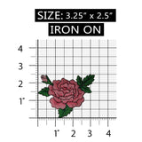 ID 6190 Pink Rose Blossom Flower Plant Love Iron On Embroidered Patch Applique