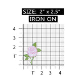ID 6191 Single Pink Rose Patch Garden Love Bloom Embroidered Iron On Applique