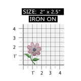 ID 6198 Pink Daisy Plant Patch Garden Bloom Flower Embroidered Iron On Applique