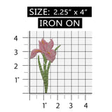 ID 6228 Pink Lily Flower Patch Plant Garden Spring Embroidered Iron On Applique