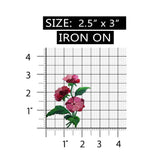 ID 6234 Pink Rose Flower Bush Patch Plant Garden Embroidered Iron On Applique
