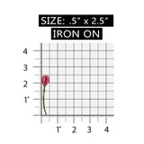 ID 6244 Pink Tulip Flower Patch Bouquet Garden Bloom Embroidered IronOn Applique