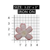 ID 6251 Pink Lace Exotic Flower Patch Garden Pansy Embroidered Iron On Applique