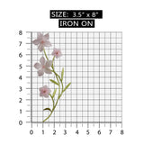 ID 6266 Pink Lace Beaded Flower Patch Garden Blossom Embroidered IronOn Applique