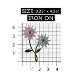 ID 6286 Abstract Flowers Patch Shiny Garden Design Embroidered Iron On Applique