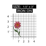 ID 6300 Pink Fuzzy Flower Patch Plant Garden Symbol Embroidered Iron On Applique