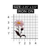 ID 6301 Pink Daisy Flower Patch Bud Garden Spring Embroidered Iron On Applique