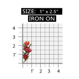 ID 6326 Red Tulip Flowers Patch Bouquet Spring Grow Embroidered Iron On Applique