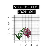 ID 6338 Pink Orchid Flower Patch Iris Exotic Bloom Embroidered Iron On Applique