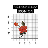 ID 6352 Orange Sequin Rose Patch Garden Flower Bloom Embroidered IronOn Applique