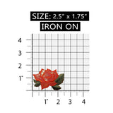 ID 6354 Orange Sequin Rose Flower Patch Garden Bloom Embroidered IronOn Applique