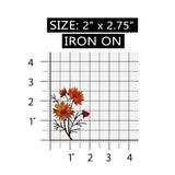 ID 6357 Orange Wildflower Bunch Patch Garden Flower Embroidered Iron On Applique