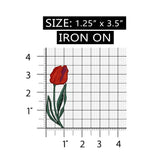 ID 6362 Orange Tulip Flower Patch Garden Blossom Embroidered Iron On Applique