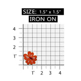 ID 6391 Orange Hibiscus Head Patch Tropical Blossom Embroidered Iron On Applique