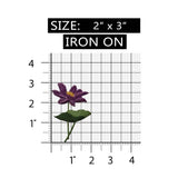ID 6420 Soft Violet Flower Patch Lavender Garden Embroidered Iron On Applique