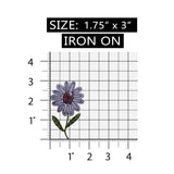 ID 6427 Purple Sequin Flower Patch Garden Plant Leaf Embroidered IronOn Applique