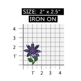 ID 6431 Purple Sequin Flower Patch Plant Garden Leaf Embroidered IronOn Applique