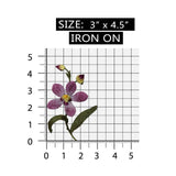 ID 6454 Purple Lace Lily Flower Patch Iris Garden Embroidered Iron On Applique