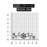 ID 6460 Purple Flower On Vine Patch Plant Garden Embroidered Iron On Applique