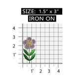ID 6488 Purple Pansy Flower Patch Garden Plant Bloom Embroidered IronOn Applique