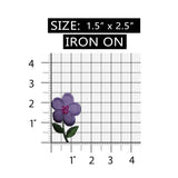 ID 6491 Violet Beaded Flower Patch Garden Plant Embroidered Iron On Applique