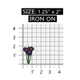 ID 6496 Violet Lily Flower Plant Patch Garden Bloom Embroidered Iron On Applique