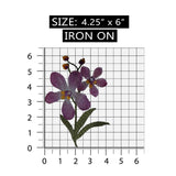 ID 6511 Purple Lace Lily Flower Patch Iris Orchid Embroidered Iron On Applique