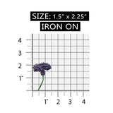 ID 6526 Purple Dandelion Flower Patch Garden Plant Embroidered Iron On Applique