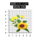 ID 6529 Sunflower Garden Plant Embroidered Stitching Iron On Badge Applique Patch