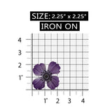 ID 6532 Violet Lace Flower Head Patch Garden Blossom Embroidered IronOn Applique