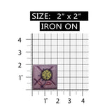 ID 6537 Purple Flower Picture Patch Garden Badge Embroidered Iron On Applique