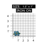 ID 6541 Blue Flower with Leaves Patch Garden Bloom Embroidered Iron On Applique