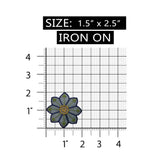 ID 6560 Blue Lace Flower Blossom Patch Design Craft Embroidered Iron On Applique