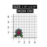 ID 6573 Blue Swirl Flower Patch Garden Design Craft Embroidered Iron On Applique