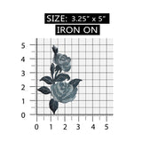 ID 6581 Blue Rose Blossoms Patch Flowers Plant Grow Embroidered Iron On Applique