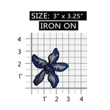 ID 6592 Blue Lily Flower Patch Iris Blossom Garden Embroidered Iron On Applique